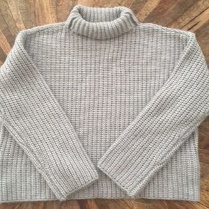 Turtle Neck Crop Sweater Grey Girls 9/10